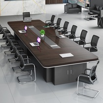 Large conference table long table minimalist modern office furniture training table negotiation table meeting room strip table and chairs combination