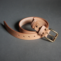 Thick 5MM vegetable leather Americas eucalyptus hand - belt belt buckle mens jeans belt tide