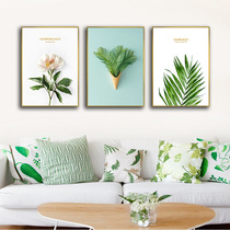 Nordic living room decorative painting green plant hanging painting leaves living room wall painting hipster green mural restaurant hanging painting