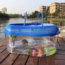  Turtle box Turtle house box for small turtles Plastic transparent box with sun table with lid