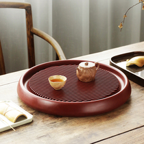 Runpu Bakelite tea tray Taiwan household simple solid wood Kung Fu small tea table round single-layer drainage tea sea