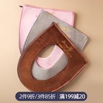 Nordic ins velvet print double-sided waterproof zipper handle toilet seat toilet pad home toilet pad