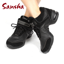Sansha spring and summer new mens and womens soft-soled modern jazz dance shoes high-top square dance shoes leather dance shoes