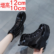12 cm Martin boots Women Summer thin net boots Nets heightening heel 10cm mesh yarns thick bottom pine pastry small sub cool boots