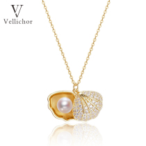 Do not fade designer 925 silver shell necklace female light luxury niche choker temperament tide Net red neck chain pendant