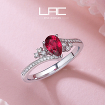 LAC high jewelry natural ruby ring 18K gold inlay
