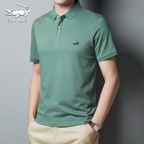 Crocodile short sleeve T-shirt men summer thin lapel men polo shirt solid color dad decoration half sleeve cotton body shirt
