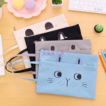  Korean creative stationery A5 double zipped graffiti partner file bag student job This special zipped bag