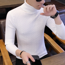 2022 Fall new men can turn over high collar sweaters with long sleeves Knitted sweatshirt Korean version of personality trendy mens clothing