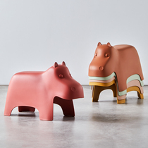Nordic ins wind net red childrens hippopotamus chair cartoon plastic shoe changing stool kindergarten baby cute toy chair