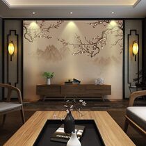 5d new Chinese modern flower and bird TV background wall wallpaper living room bedroom simple film and television Wall cloth decoration 8d mural