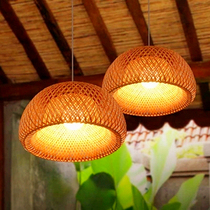 Bamboo chandelier Southeast Asia Japanese pastoral Zen tea room farm Tea House Inn restaurant hot pot restaurant tatami lamp