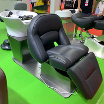 Hairdresshop High-end Electric Washing Head Bed Beauty Hair Salon Hair Salon Special Stainless Steel Ceramic Basin Semi-Lying Type Shampoon Bed