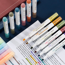 Vin Xi Episode of the Society Morandi Color Department Fluorescent Pen Pale Color Ensemble Mark Pen Students With Colorful Pen Cap Dress Rough Focus Soft Color Flash Ying of light stationery Set of hand account pen for special notes Special