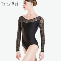 Long sleeve dance clothing black gymnastics uniform adult female ballet body yoga uniform ballet practice SIBELLE