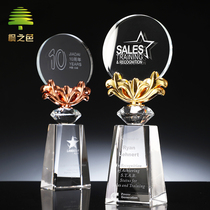 Metal crystal trophy custom creative trophy medal custom gold silver and copper anniversary celebration 2020 annual awards