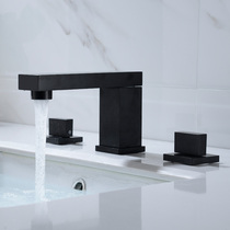Fassisso full copper washbasin faucet table basin split black tap hot and cold bath room cabinet surface basin tap