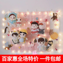 Net Sheet Net Rack Photo Wall Mesh Wood Clips Metal Dorm Room Containing hanging basket Multi-meat plant hooking basket