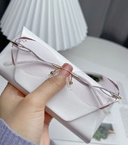 Diamond-cut rimless glasses myopia womens online glasses can be equipped with anti-blue light frameless ultra-light frame