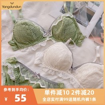 Japanese girl cotton lace lace fresh and sweet girl bra thin underbody underwear set women