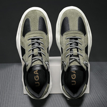 Mens shoes autumn 2021 New Tide leather casual shoes sports flat Japanese thick sole small board shoes mens shoes