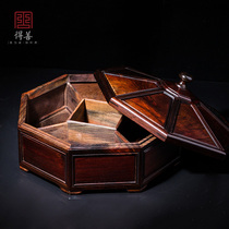 Big red sour branch eight treasure box solid wood retro fruit plate Buddha front snack candy box living room creative crafts Chinese style