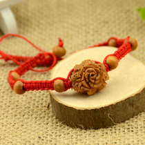 Zen Pavilion peach walnut bracelet peach wood hand string jewelry red rope bracelet life rich and rich