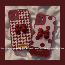 ins stereoscopic butterfly knot apple 11 11Pro mobile phone shell apple 13 13pro female x xsmax full package iPhone12 12Proma