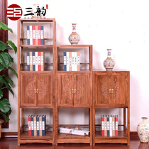 Hedgehog red sandalwood bookshelf Rosewood small bookshelf Chinese solid wood bookcase combination mahogany shelf display rack