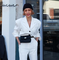  Lagirl Korea 19 early spring new all-match fashion diamond pattern leather fanny pack