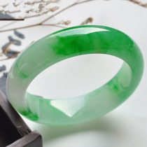 Myanmar old pit jade jade bracelet female ice glutinous seed positive green floating flower Jade jade bracelet womens jade bracelet