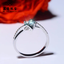 Fashion diamond ring female Moisan stone ring personality niche light luxury engagement sterling silver wedding ring four claws design advanced sense