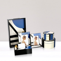 Blue and white black Yalong home pink paint round jewelry box storage rectangular tray photo frame tissue box