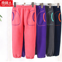 South Pole Child boy girl girl casual long pants gush warm pants CUHK Baby Baby Outside Wearing Cotton Pants Autumn winter