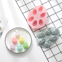 Net Red Little Rabbit Mold Food Grade Silica Gel Made Bowl pudding pudding white cool powder jelly with white rabbit animal special