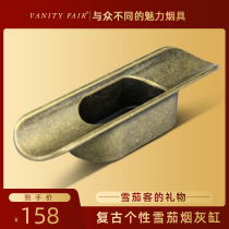 Cigar ashtray double slot retro personalized ashtray metal ashtray resistant to fall and easy to clean