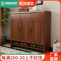 Solid wood shoe cabinet Chinese modern minimalist living-room home door large capacity Xuan-close partition multilayer storage storage cabinet