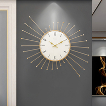 Light extravagant fashion Decorative Clocks Home Creative Nets Red Hanging Clock Living Room Minimalist Clock Hanging Wall Modern Muted Hanging Watch