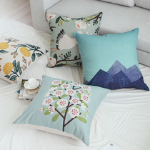 Pastoral large office waist chair cushion cover bedside backrest bed pillow sofa pillow Chinese style core