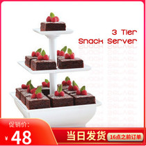 Export boutique three-layer square cake rack three-layer snack cake rack fruit tray tray tray