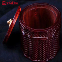 Zambian blood sandalwood sunflower tea cans African lobular red sandalwood Go cans mahogany tea storage cans