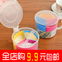 Kitchen Supplies Box Seasoning Seasonings Salt Sugar Combined Seal Suit Home Jar Release Three-in-one Large Total Damp Bottle