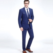 Suit suit suit mens business formal suit professional small suit two sets Korean slim groom wedding dress