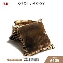 QIQI fur 24k gold gilded) high luxury fur pillow black technology baby cowhide mink pillow