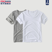 2 pieces of giant short sleeve men cotton T-shirt large size solid color young students breathable middle-aged and elderly cotton base shirt summer