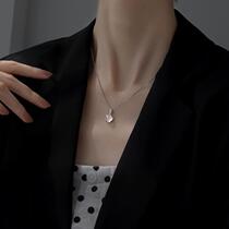 Chow Tai Fook Huanmei 925 sterling silver chalcedony pendant necklace female sweater chain New Tide niche design sense light luxury