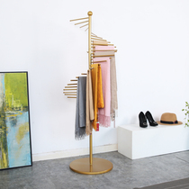 Golden Scarf Shelf Landing Show Rack Creativity Hanging Silk Scarf Clothing Store Pants Display Rack Multifunction Round