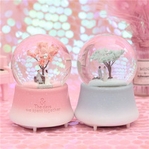 Creative cherry tree Crystal Ball Music Box Music Box Music box best friend birthday gift girl Christmas gift meaningful