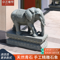 Stone carving Elephant white marble evening red blue stone gatekeeper lucky elephant Villa shopping mall hotel entrance feng shui ornaments