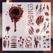 3D realistic fake scars wounds bleeding bite marks scratches sutures Tattoo stickers Halloween horror simulation stickers